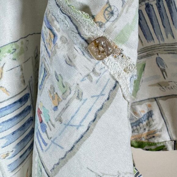 VTG plus Size women’s Button Down Blouse Novelty Print New York Liz Claiborne - Picture 9 of 11